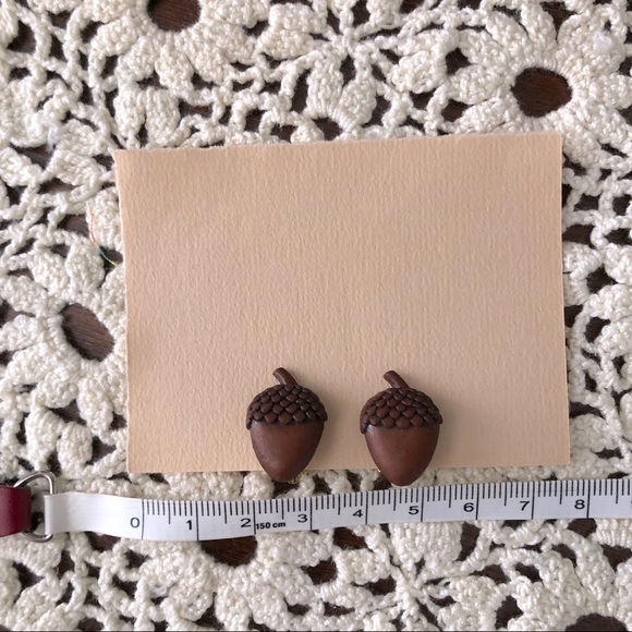 Adorable Acorn Clip On Earrings - Picture 7 of 7